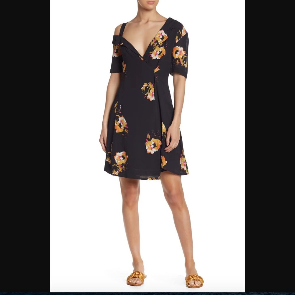 A.L.C. Lucia Floral Print Cold Shoulder Dress - 6